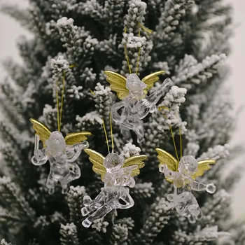 Vánoční Dekorativní Dodávky Transparentní Přívěsek Angel Kreativní Nový Malý Anděl Přívěsek Vánoční Strom Přívěsek