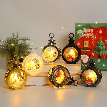 Vánoční Domácí Dekorace Santa Sněhulák LED Vítr Lucerna Vánoční Strom Ornament Nový Rok 2023 Vánočními Dárky Noel Navidad Dekor
