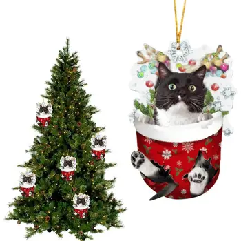 Vánoční Kočka Přívěsek Vánoční Party Dekorace 1ks Nový Rok Dárky, Ozdoby, Vánoční Ozdoby Visí