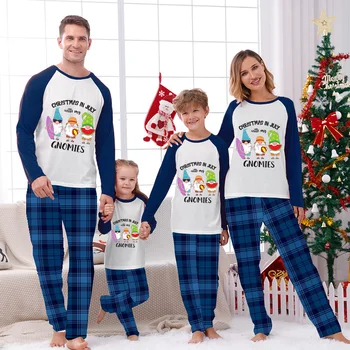 Vánoční Odpovídající Rodina Pyžamo Christams V červenci s Mým Gnomies Zelené Pyžamo Sady