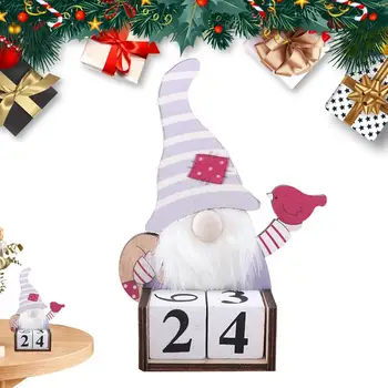 Vánoční Odpočítávání Bloky Dřeva Gnome Číslo Datum Pro Domácí Dekorace Domů Gnome Design Adventní Kalendář Věčný Stolní Kalendář