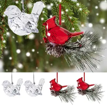 Vánoční Ptačí Ornament Unikátní Pták ve tvaru Ornament Akryl Ptačí borová Šiška Ozdoby jemná Textura Vánoční Strom Dekor