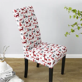 Vánoční strom luk Restaurace elastické židle kryt elk sníh židle kryt kryt vhodný pro domácí dekorace židle kryt