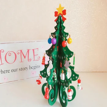 Vánoční Strom pro Děti Ručně DIY Stereo Dřevěné Vánoční Strom Scénu Layout