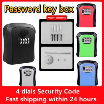 Wall Mount Klíč Skladování Secret Box Pořadatel 4 Číslice Kombinace Heslo Bezpečnostní Kód Zámku Bez Klíče Key Safe Box Plastový