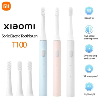 Xiaomi Mijia Sonic Elektrický zubní Kartáček T100 Dospělé Ultrazvukové Automatické zubní Kartáček USB Dobíjecí Vodotěsné Zubní Kartáček Xiomi