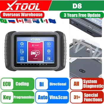 XTOOL D8 Diagnostický Nástroj, 31+ Služby Kódování ECU Scanner Automotivo Bi-Direction Control OBD2 CAN FD Profese, Nástroje Zdarma Aktualizace