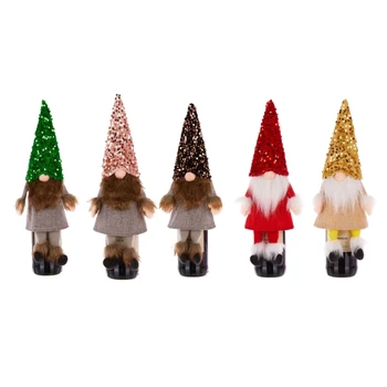 Y1UU Santa Víno Gnome Láhev Zavírače Vánoční Stůl Dekor Večírek Večeři Výzdoba