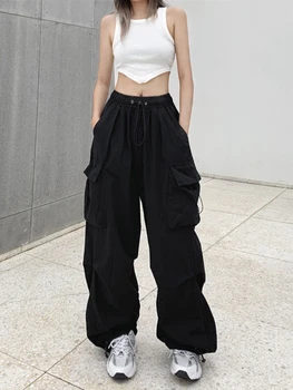Y2K Ženy Streetwear Techwear Nákladní Korean Harajuku Padák Track Kalhoty Pánské Tech Tepláky Wide Leg Joggers Kalhoty Oblečení