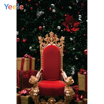 Yeele Vánoční Dárek Červené Luxusní Sofa, Fotografie, Pozadí, Fotografické Studio Foto Photocall Pozadí Dekorace Prop