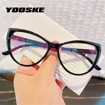 YOOSKE 2022 Cat Eye Brýle Rámy Ženy Anti Blue Light Počítač Brýle pro Dámy, Jasné Optické Dekorativní Rám Brýlí