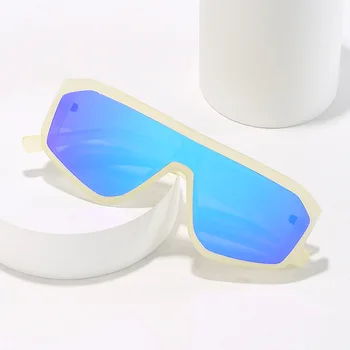 YOOSKE Módní Nadrozměrných sluneční Brýle, Ženy Y2K Světlé Barevné Brýle Muži Vintage Velký Rám Integrované Sluneční brýle Brýle