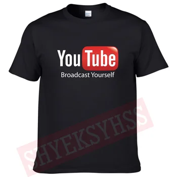 YouTube Broadcast Yourself Pánské Tričko Zajímavé Video webové Stránky, Ulice, Krátký Rukáv 100% Bavlna Univerzální T-shirt