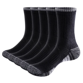 YUEDGE Pánské Vlhkosti, Odvod Ležérní Sportovní Ponožky Výkon Bavlny Polstrované Práce Posádka Boot Ponožky pro Muže (6 Párů)