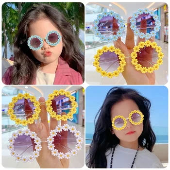 Z letní Výlet sluneční Clony Brýle Bederní Děti Slunečnice, Brýle sluneční Brýle Dívky Roztomilý Květ sluneční Brýle 1-6 Let