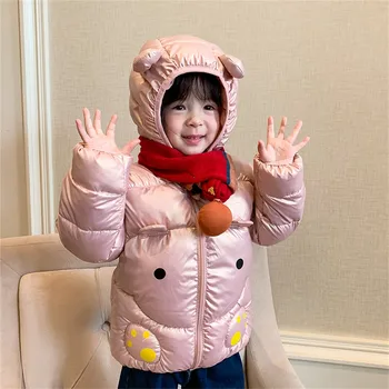 Zimní Teplé Tlusté Polstrovaný Bunda Baby Batole Dívky Chlapci Podzim Dlouhý Rukáv S Kapucí Kabát Děti V Teple Oblečení