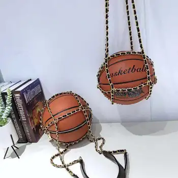 Značka Designer PU Kůže Řetězce Ženy Rameno Messenger Bag Crossbody Tašky pro Ženy, Osobnosti Basketbal Peněženky a Kabelky