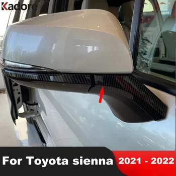 Zpětné Zrcátko, Kryt Střihu Pro Toyota Sienna 2021 2022 Uhlíkové Vlákno Dveře Auta Zrcátka Formovací Pás Exteriér Příslušenství