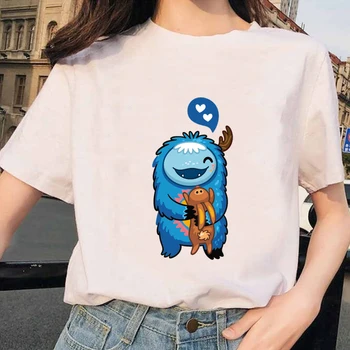 Zvíře Karikatura Grafika, Vtipné Print T-Shirt Ženy T Košile Korean Kreativní Tričko Harajuku Kawaii Japonské Streetwear Oblečení