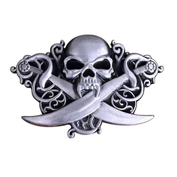 Západní Kovbojové Zinkové Slitiny Kov Pirate Skull Belt Buckle pro Muže