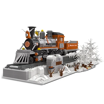 Západní Model Vlaku VH 20. Století Průmyslové Revoluce, Řada Stavební Bloky Hračky Město Cihly Retro Kompatibilní S LEGO