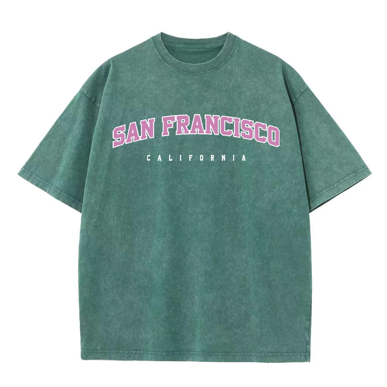 San Francisco Kalifornie Dopis Print Muži Oblečení Módní Letní Bavlněné T-Košile Krátký Slleeve Pot Trička Street Volné Topy