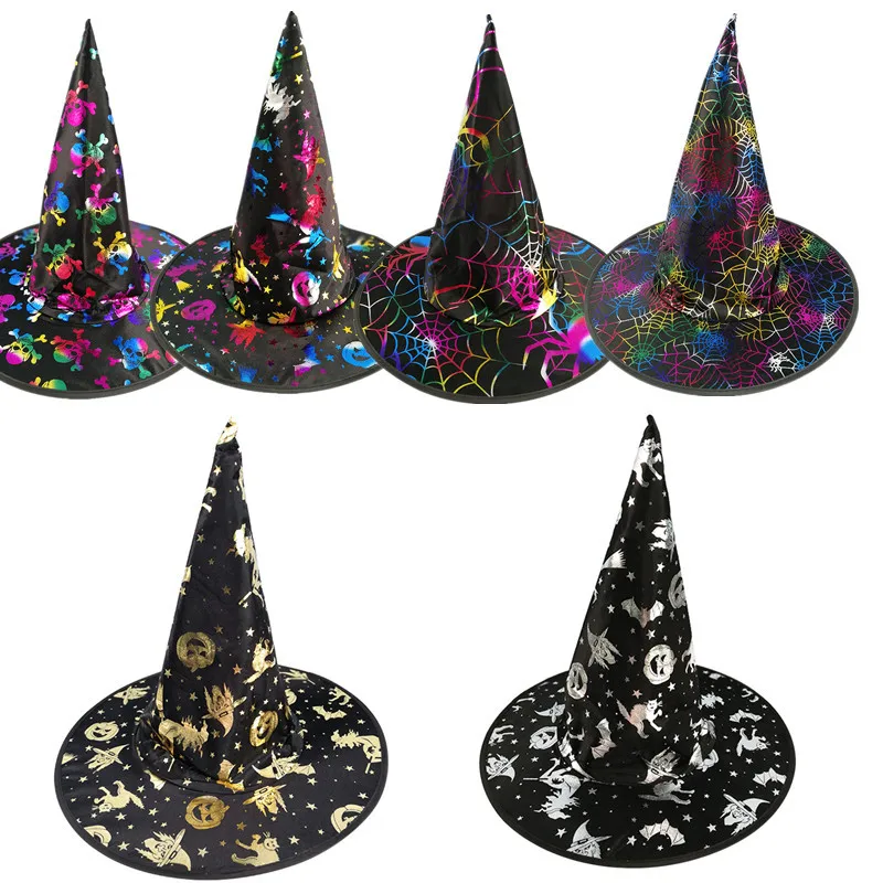 Halloween klobouky zásoby strany zlacené čarodějnice klobouky maškarní zdobit průvodce klobouky
