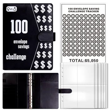 Úspory Výzvy Kniha 100 Obálky Výzva Rozpočtu Pojiva, Snadné A Zábavný Způsob, Jak Ušetřit $5,050 Pojiva S Hotovostí Obálky