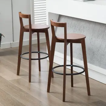 Čeká Minimalistický Bar Židle Designové Dřevěné, Vodotěsné Průmyslové Bar Židle Terasa Posílit Taburete Alto Italský Nábytek