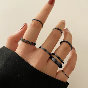 černá barva Módní Retro Prsten šperky pro ženy, jednoduché Nastavitelné Otevření ukazováčku kroužek doprava zdarma produkty kroužky pro nastavení
