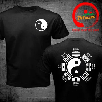 Čínský Styl Definice Taiji T Košile Muži Ležérní Topy Tees Mistra Kung-Fu, Karate tričko Tai Chi Yin Yang Zpět Tisk Tričko