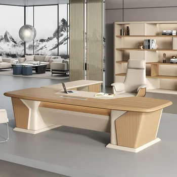 Šéf stůl, šéf je psací stůl, velké třídy, psací stůl, světlý luxusním, high-end kancelářský nábytek, moderní psací stůl minimalistický a chai
