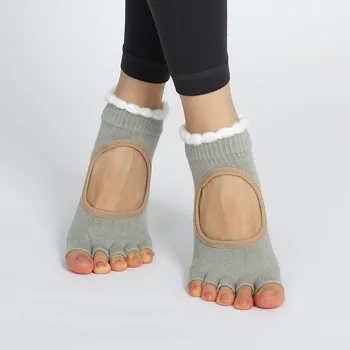 Ženy Jóga Ponožky Bavlna Non-slip Silikonové Taneční Sportovní Ponožky Baletní Pilates Přilnavost, Nízké-Kotníkové Ponožky Pět Špičkou Ponožky Tělocvičně Ponožky